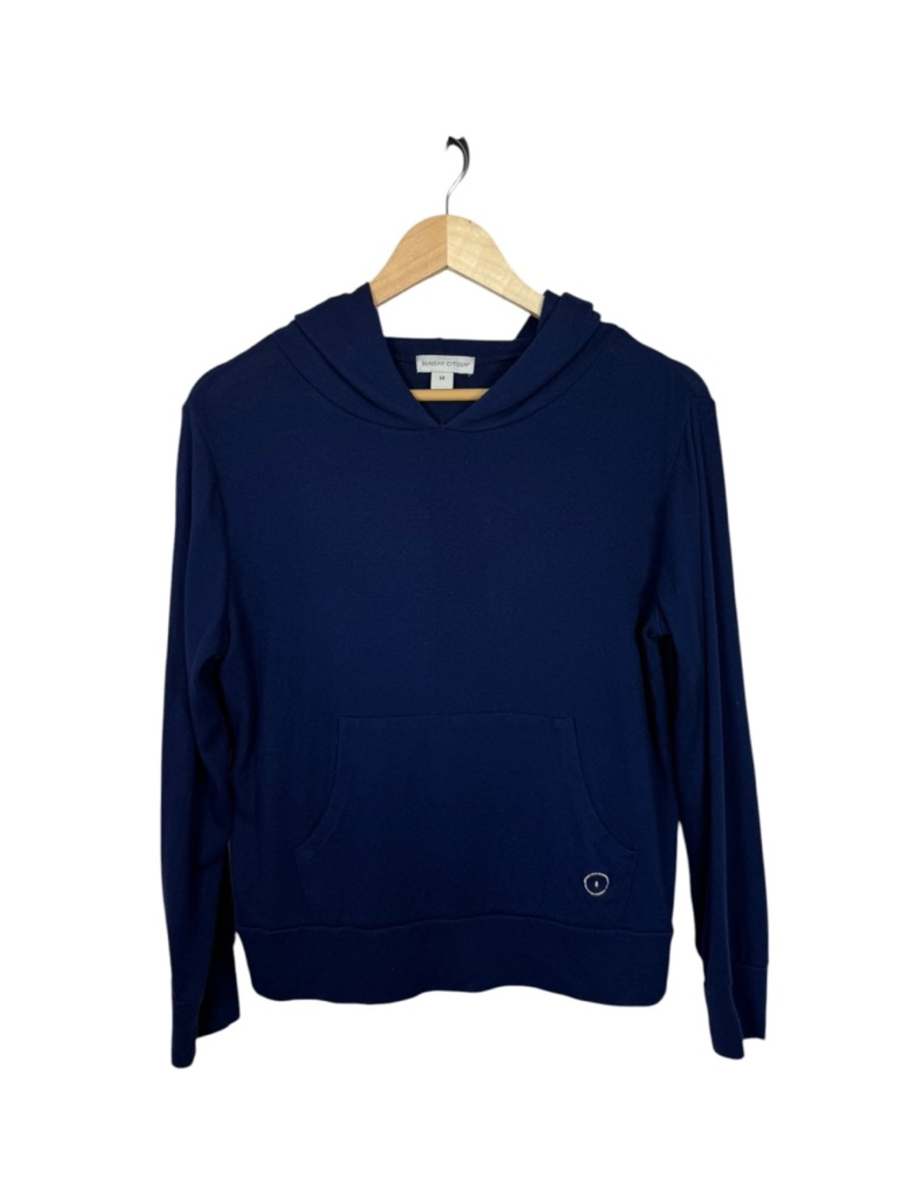 Sunday Citizen Navy Soft Lounge Hoodie Pullover Kangaroo Pocket M